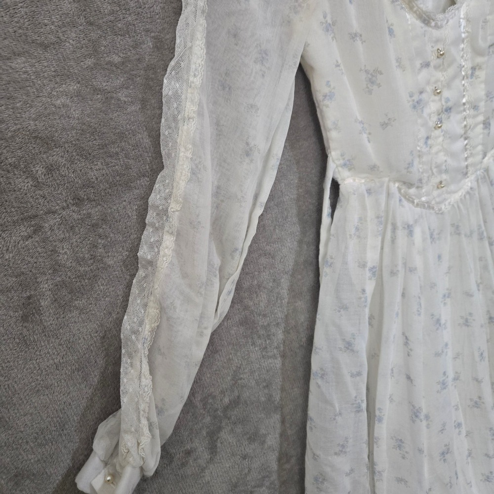Vtg Gunne Sax Dress‎ Sz 5 Floral Cottagecore Prairie Milkmaid Romantic Victorian - Picture 13 of 16